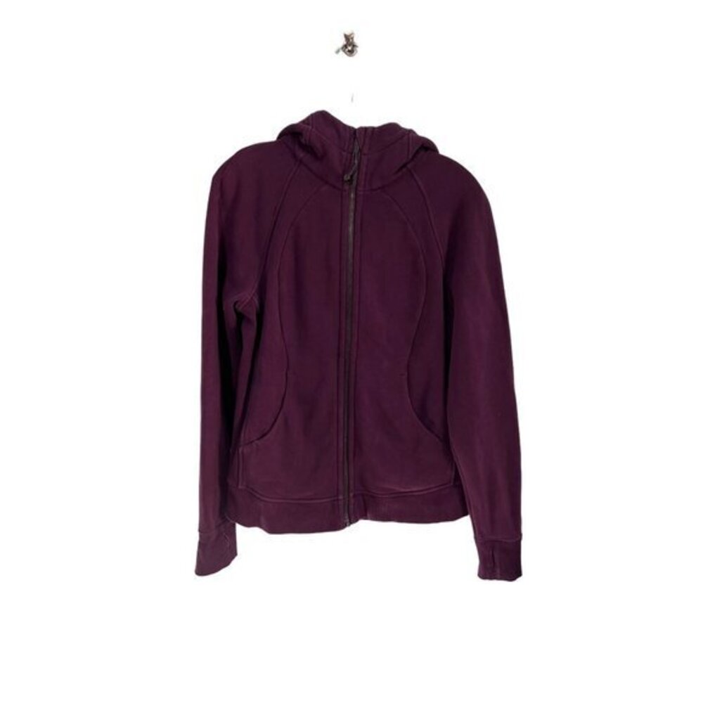 Lululemon Purple Hooded Full Zip Sweater Jacket With Thumb Holes Size 10